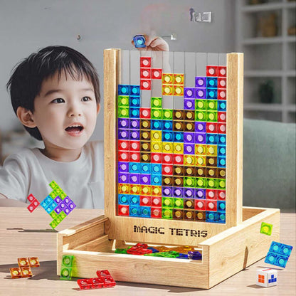 Ecoblock Tetris Board - Houten puzzels voor kinderen en volwassenen - duurzame hersentraining leuk