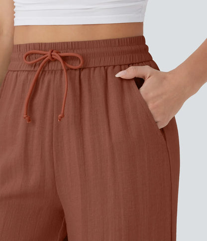 Comfortabele & Luchtige Linnen Broek met Elegante Pijpen