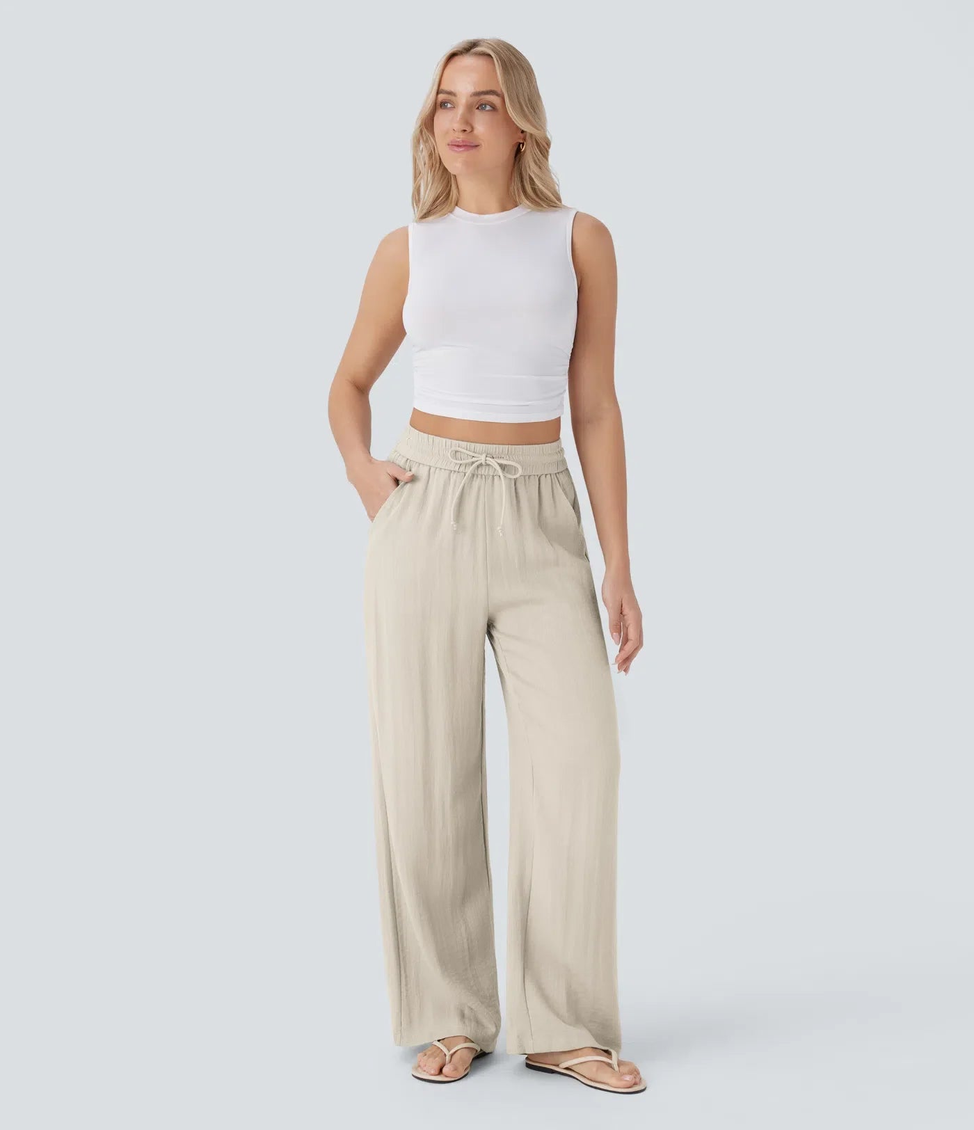 Comfortabele & Luchtige Linnen Broek met Elegante Pijpen