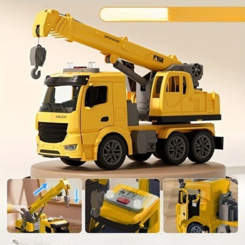 LiftMaster - Crane Truck speelgoed Robuust bouwvoertuig met realistische geluiden en bewegende kraan