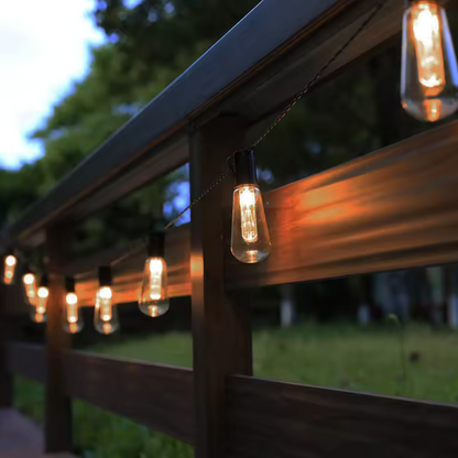 CampGlow VintageLights – Solar LED Lichterkette Outdoor wasserdicht
