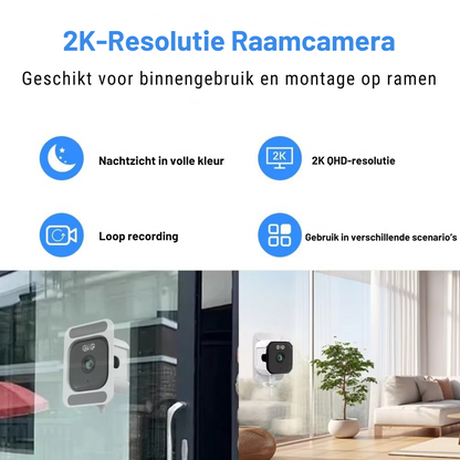 Slimme Beveiligingscamera voor Raam | Nachtzicht & Bewegingsdetectie