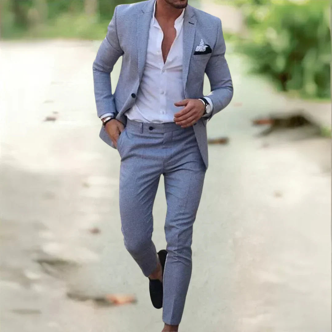 Heren Slim Fit Pak - Modern Design - Ademend & Comfortabel - Blauw