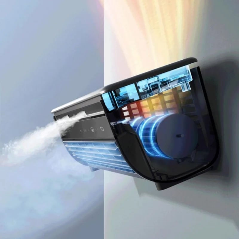 Windee Draagbare Airconditioner 2000mAh - Bladloze Wandventilator
