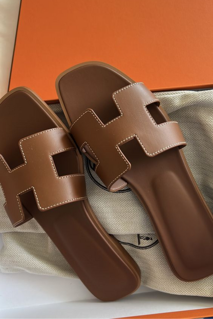 Keira Dames Leren Slippers met Luxe Ontwerp Zomer
