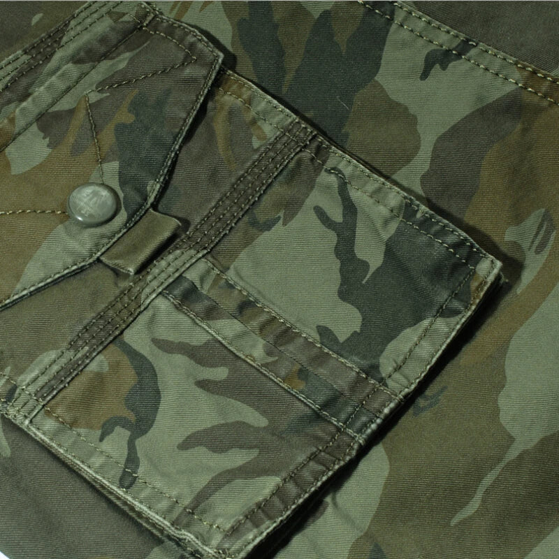 Korte cargo broek heren camouflage – comfortabel katoen – zomer