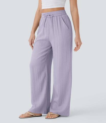 Comfortabele & Luchtige Linnen Broek met Elegante Pijpen