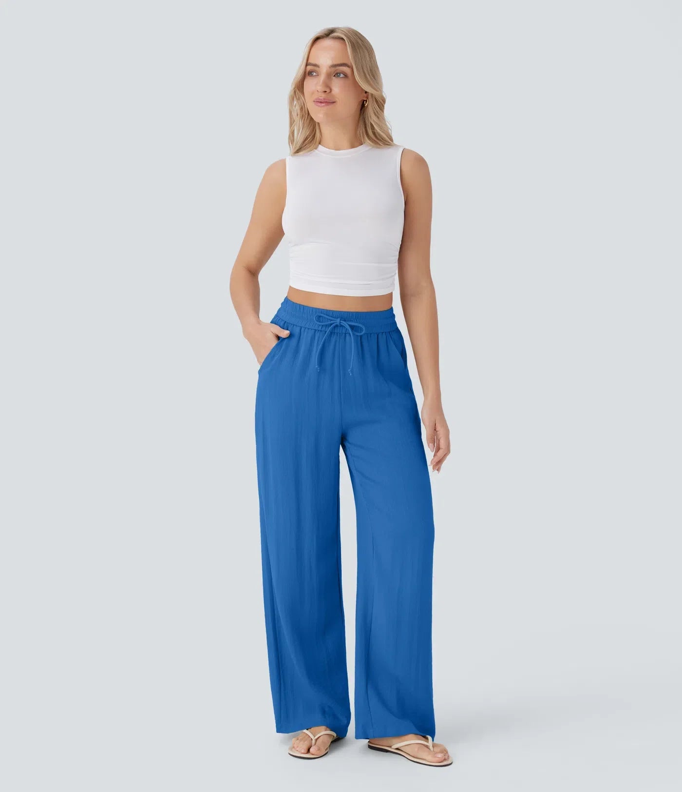Comfortabele & Luchtige Linnen Broek met Elegante Pijpen