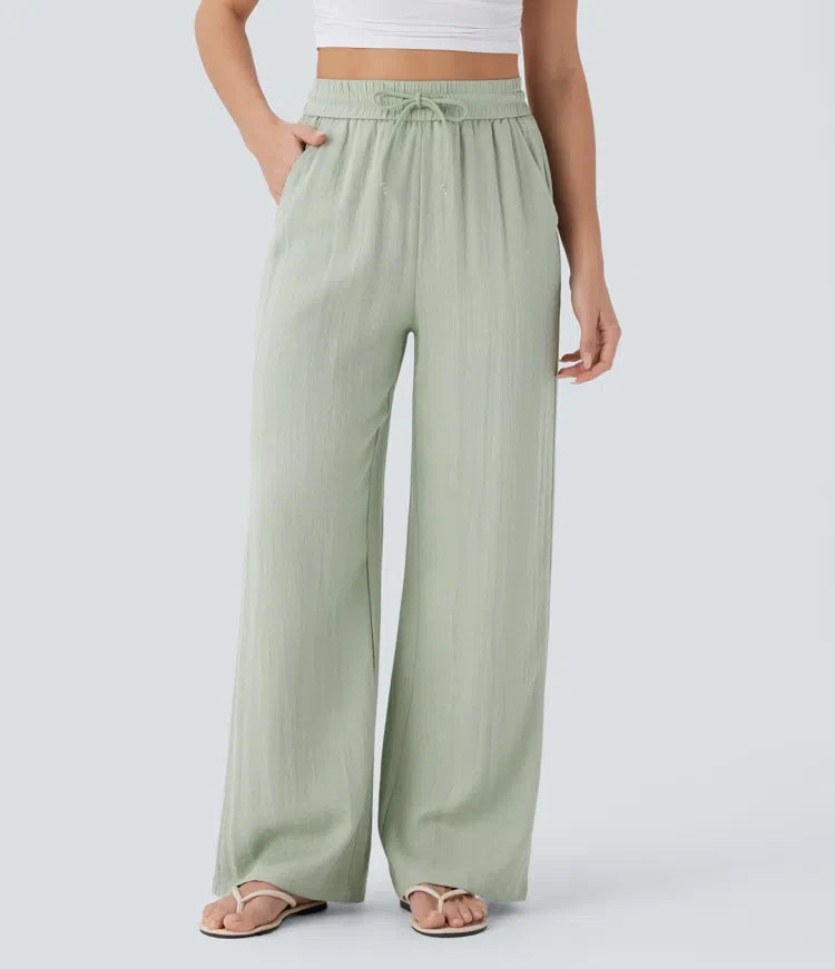 Comfortabele & Luchtige Linnen Broek met Elegante Pijpen