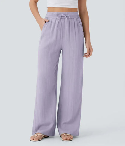 Comfortabele & Luchtige Linnen Broek met Elegante Pijpen