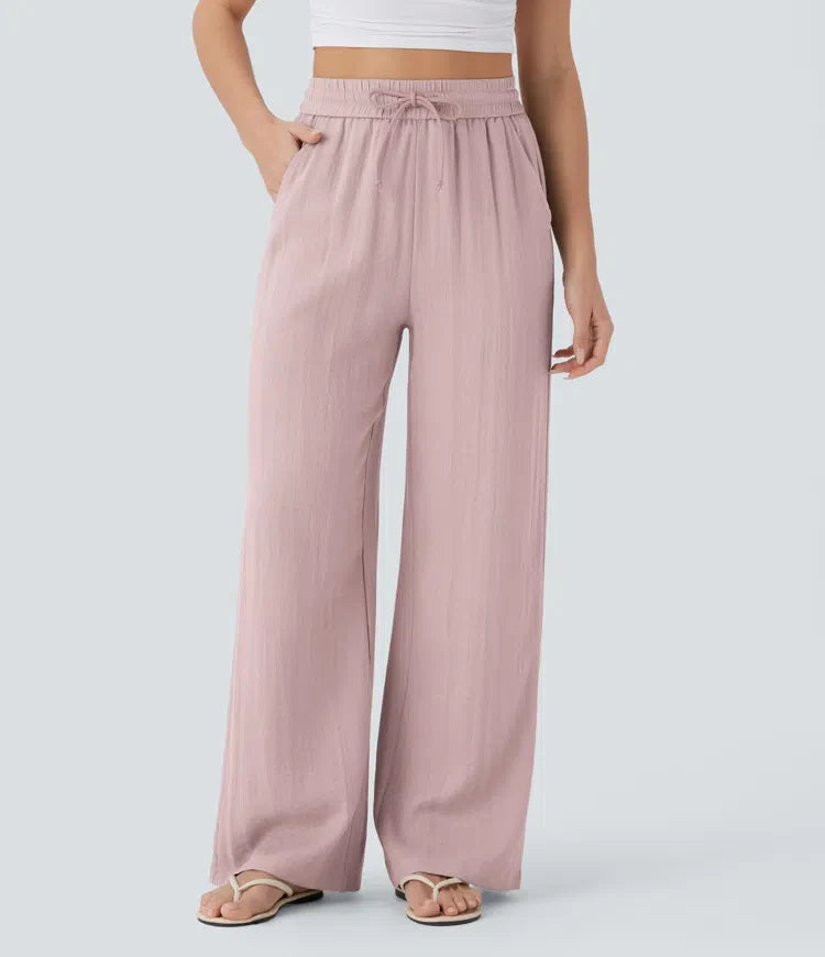 Comfortabele & Luchtige Linnen Broek met Elegante Pijpen