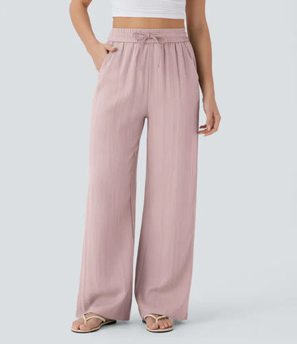 Comfortabele & Luchtige Linnen Broek met Elegante Pijpen