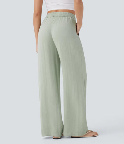 Comfortabele & Luchtige Linnen Broek met Elegante Pijpen