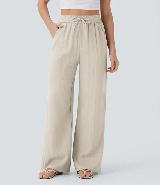 Comfortabele & Luchtige Linnen Broek met Elegante Pijpen
