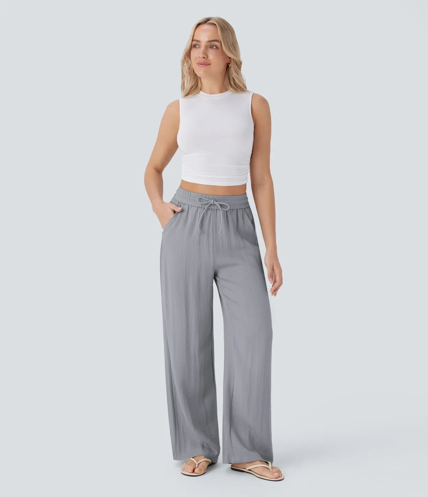 Comfortabele & Luchtige Linnen Broek met Elegante Pijpen