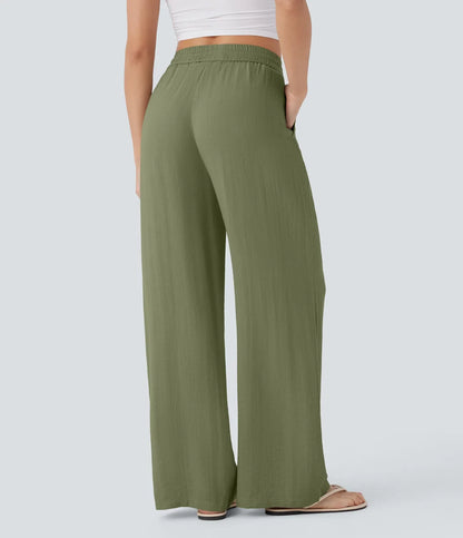 Comfortabele & Luchtige Linnen Broek met Elegante Pijpen