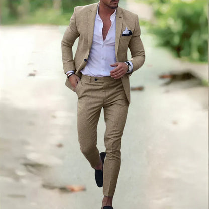 Heren Slim Fit Pak - Modern Design - Ademend & Comfortabel - Blauw