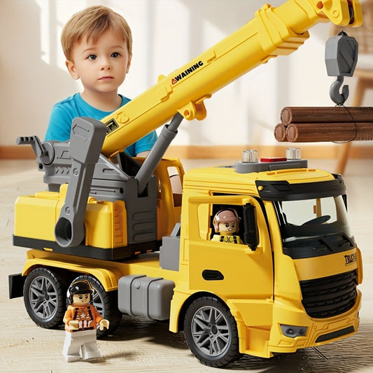 LiftMaster - Crane Truck speelgoed Robuust bouwvoertuig met realistische geluiden en bewegende kraan