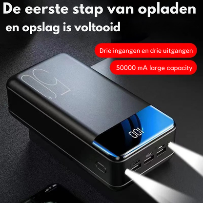 100.000mAh Ultra-Hoge Capaciteit Power Bank – Super Snelle Oplading voor Telefoons, Tablets & Laptops