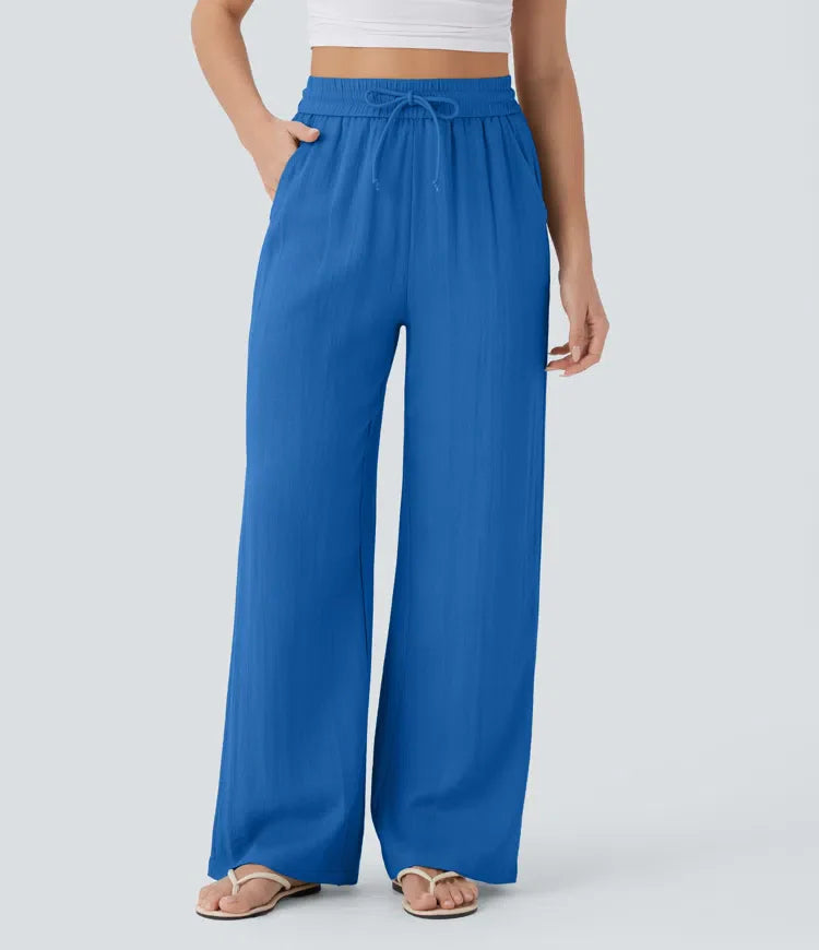 Comfortabele & Luchtige Linnen Broek met Elegante Pijpen