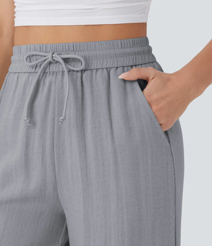 Comfortabele & Luchtige Linnen Broek met Elegante Pijpen