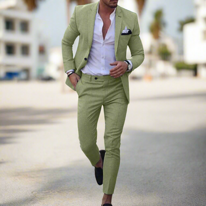 Heren Slim Fit Pak - Modern Design - Ademend & Comfortabel - Blauw