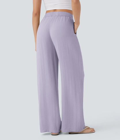 Comfortabele & Luchtige Linnen Broek met Elegante Pijpen