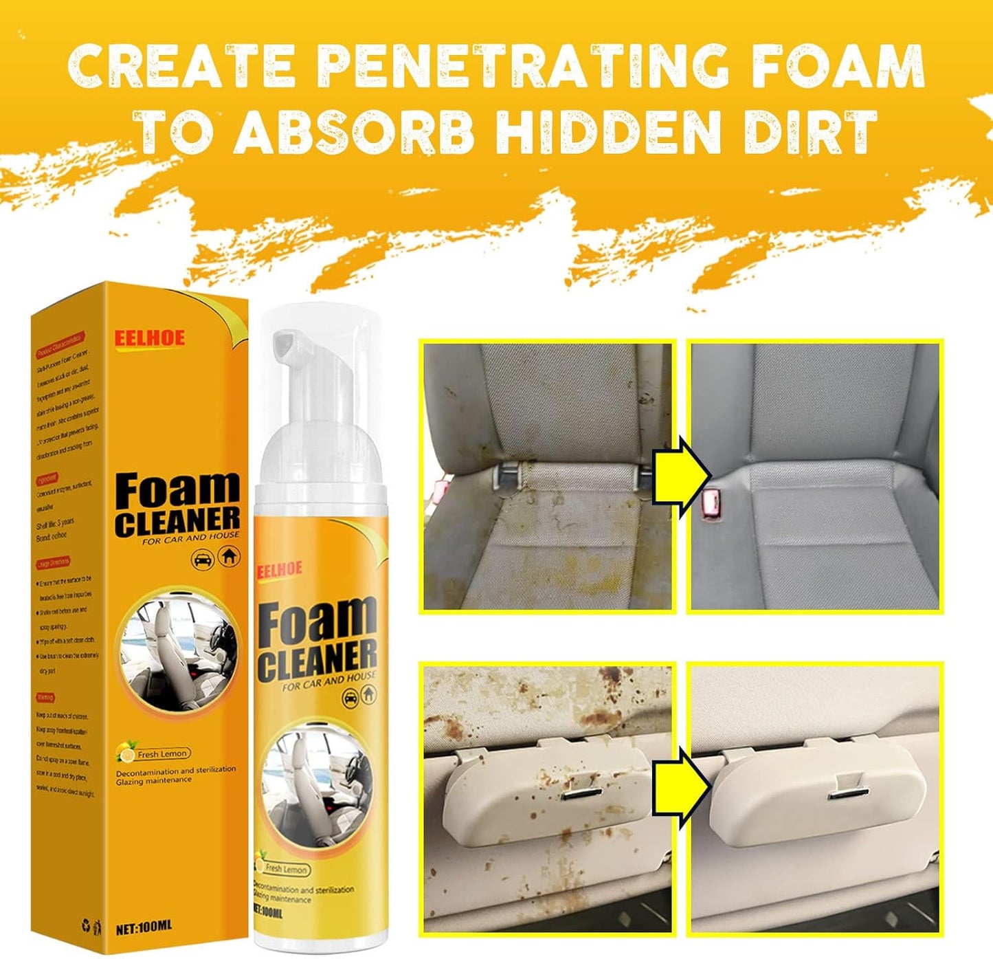 FoamCleaner | Krachtige schuimreiniger met citroengeur - 1+2 GRATIS