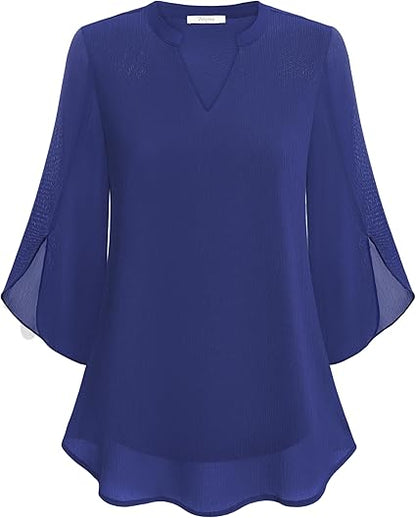 Anja - Chiffon A-lijn blouse