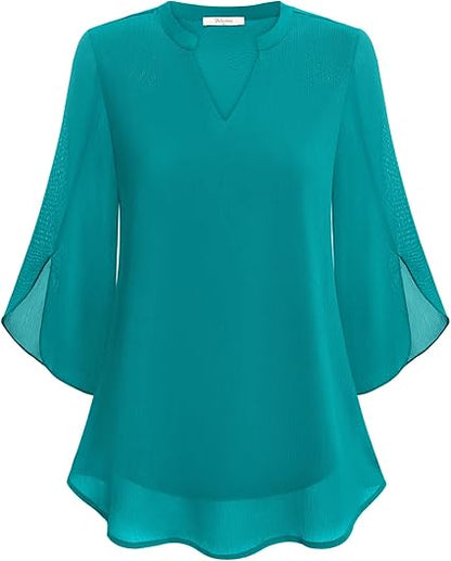 Anja - Chiffon A-lijn blouse