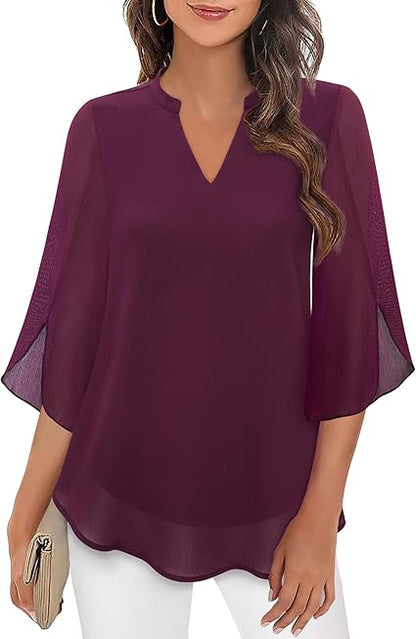 Anja - Chiffon A-lijn blouse