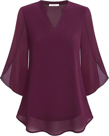 Anja - Chiffon A-lijn blouse