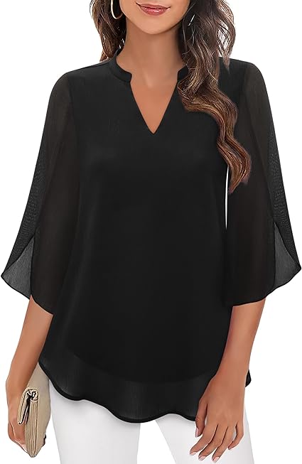 Anja - Chiffon A-lijn blouse