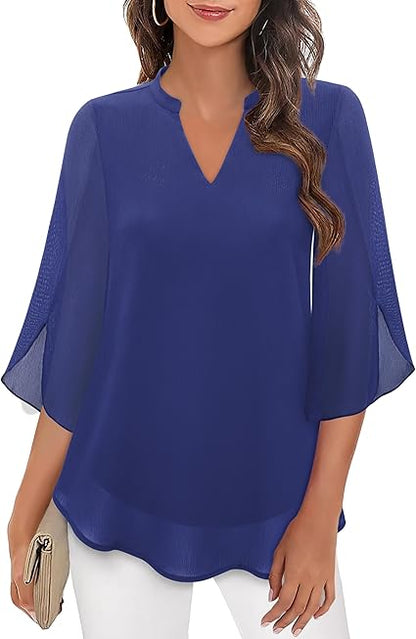 Anja - Chiffon A-lijn blouse