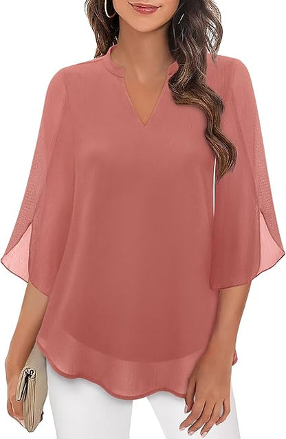Anja - Chiffon A-lijn blouse