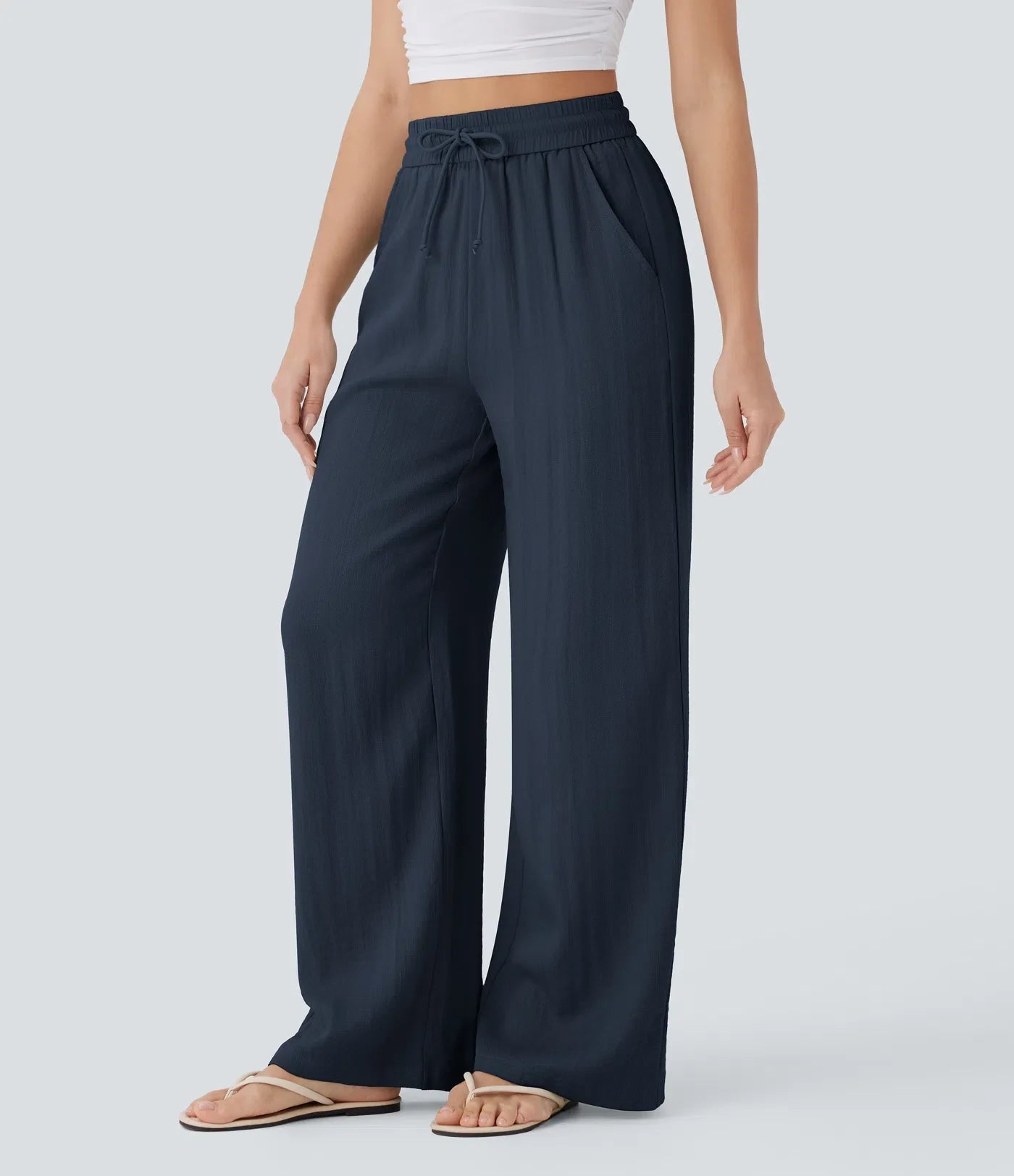 Comfortabele & Luchtige Linnen Broek met Elegante Pijpen