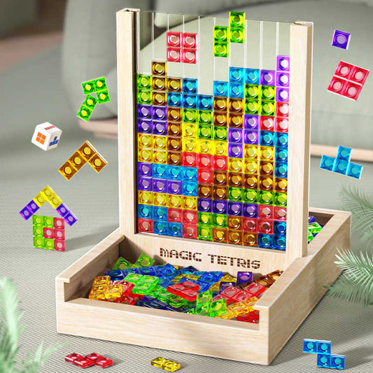 Ecoblock Tetris Board - Houten puzzels voor kinderen en volwassenen - duurzame hersentraining leuk