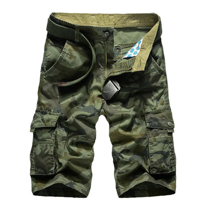 Korte cargo broek heren camouflage – comfortabel katoen – zomer