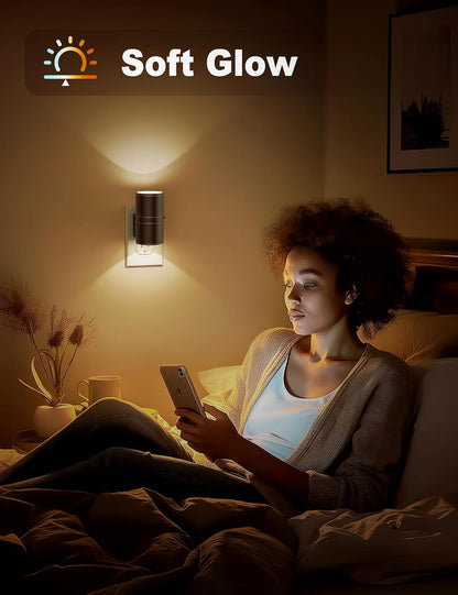 LumaSense – Dimbare LED Nachtlamp Plug-In met Schemer Sensor – Instelbare Helderheid voor Slaapkamers, Gangen & Badkamers