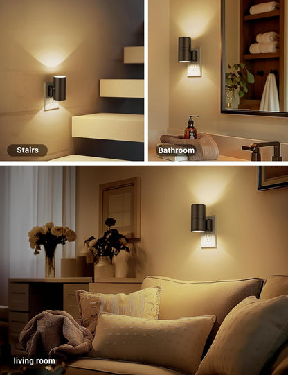 LumaSense – Dimbare LED Nachtlamp Plug-In met Schemer Sensor – Instelbare Helderheid voor Slaapkamers, Gangen & Badkamers