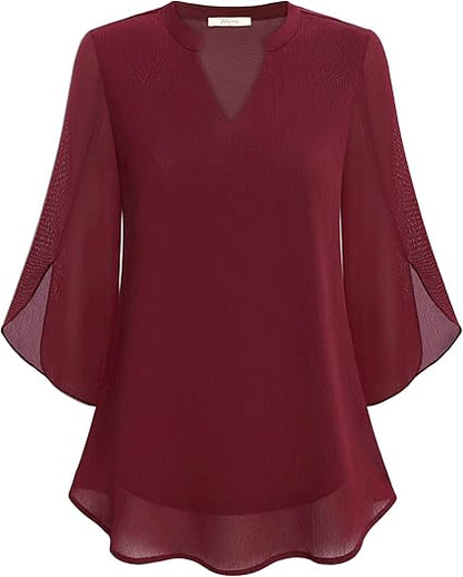 Anja - Chiffon A-lijn blouse