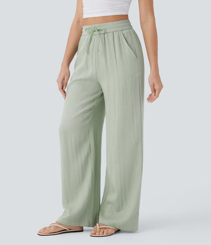 Comfortabele & Luchtige Linnen Broek met Elegante Pijpen