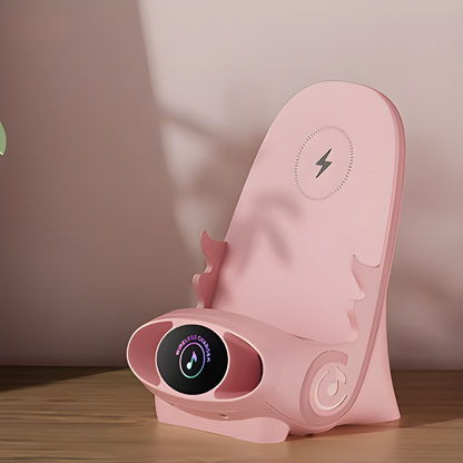 Slimme Mini Stoel Telefoonhouder Pro met Draadloos Opladen & Bluetooth Entertainment
