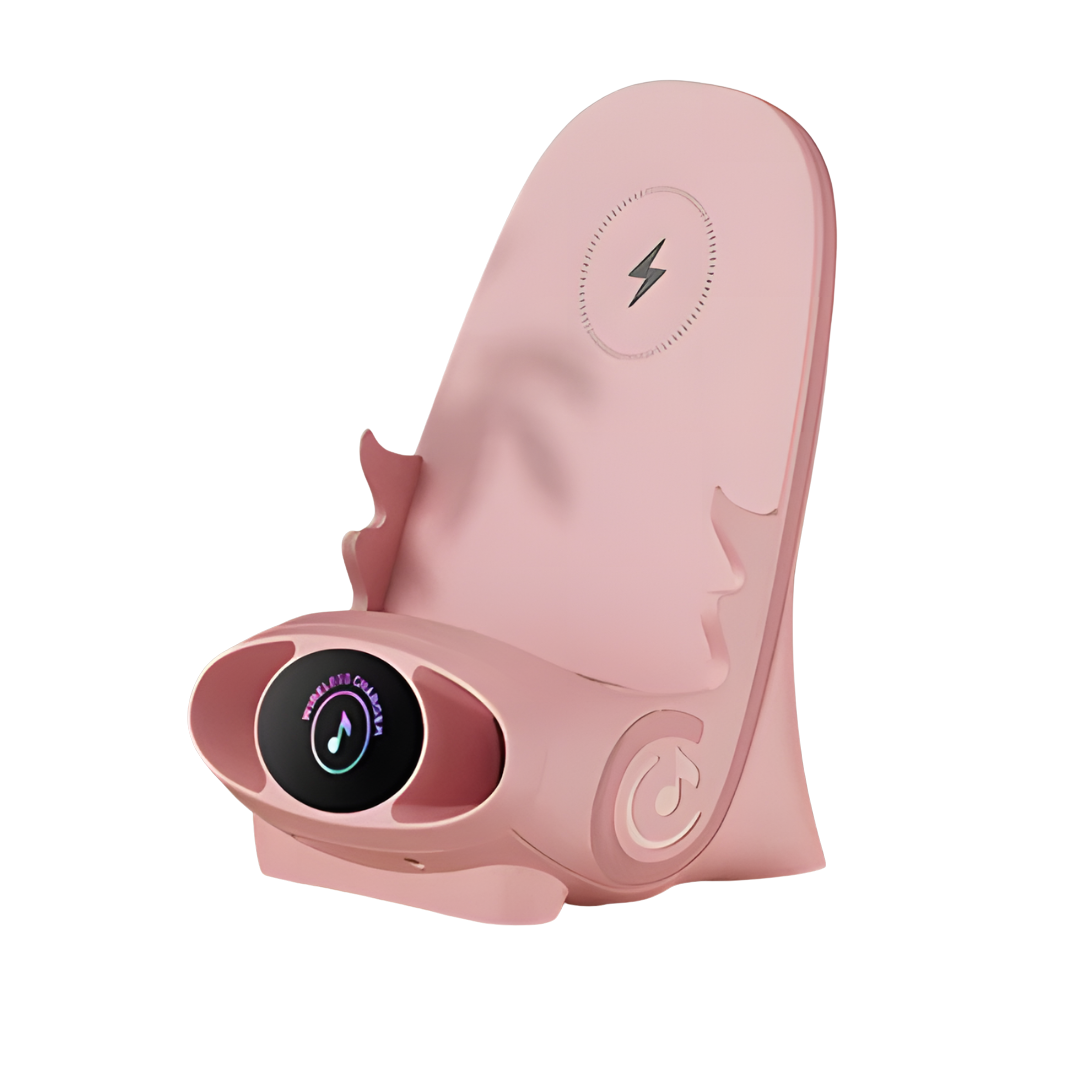 Slimme Mini Stoel Telefoonhouder Pro met Draadloos Opladen & Bluetooth Entertainment