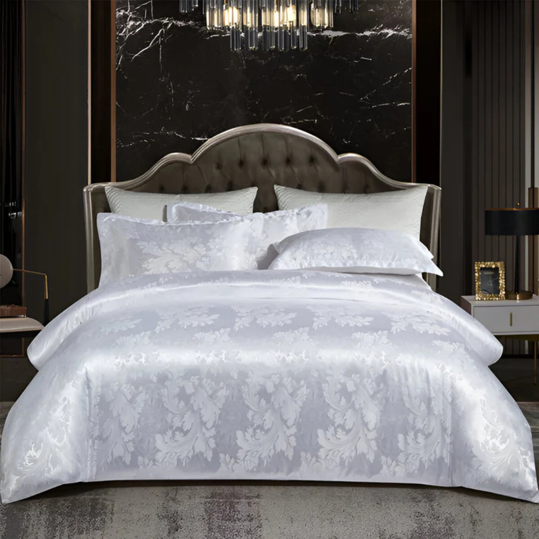 SatinBlossom – Luxe Satijnen Dekbedovertrek met Bloemenprint – Elegant & Comfortabel Beddengoed