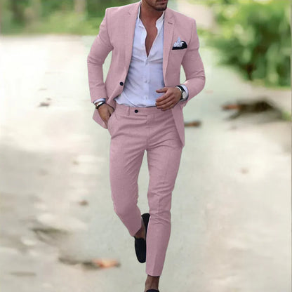 Heren Slim Fit Pak - Modern Design - Ademend & Comfortabel - Blauw
