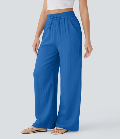 Comfortabele & Luchtige Linnen Broek met Elegante Pijpen