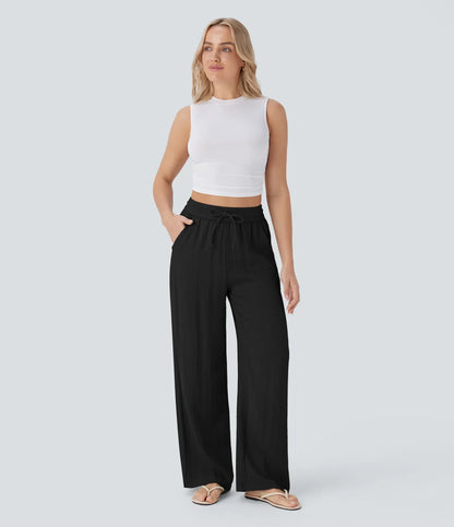 Comfortabele & Luchtige Linnen Broek met Elegante Pijpen