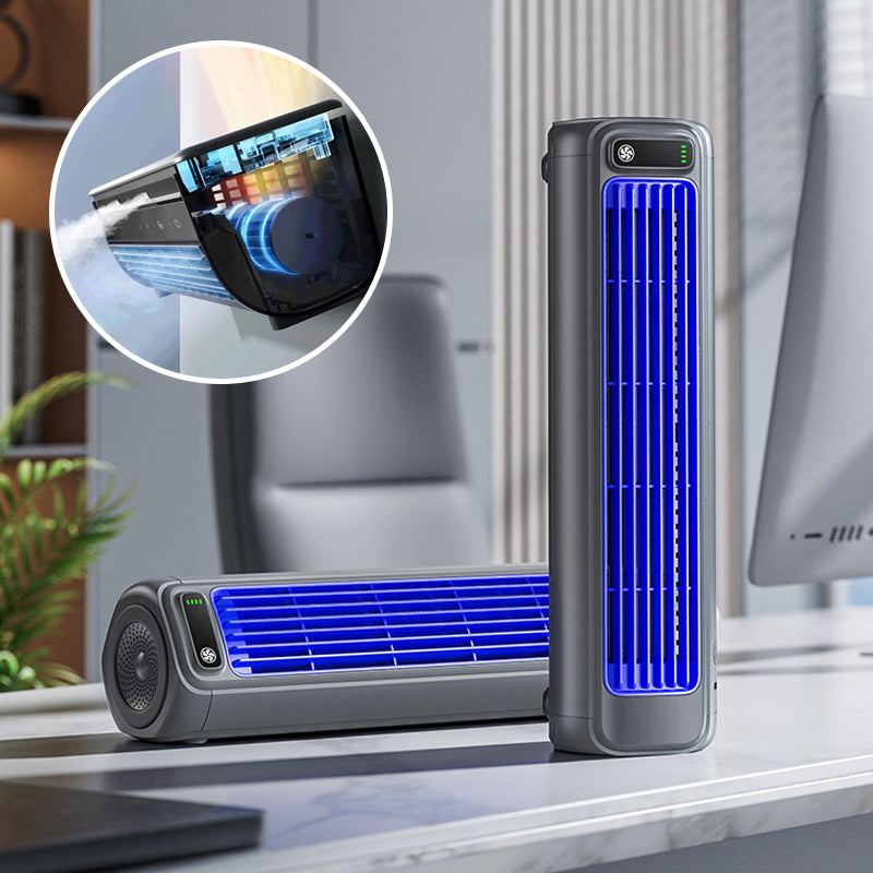 Windee Draagbare Airconditioner 2000mAh - Bladloze Wandventilator