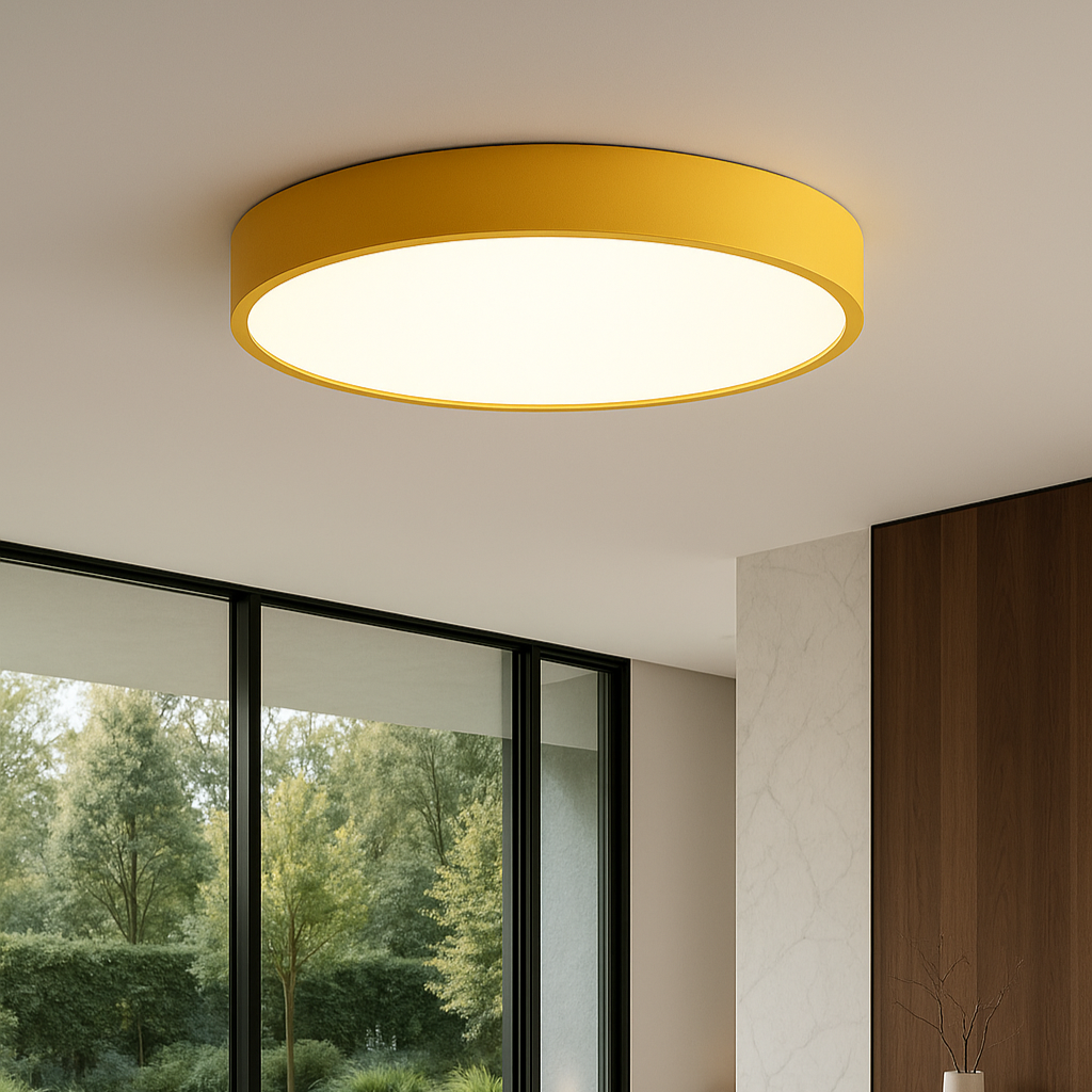 Moderne LED plafondlamp rond - roze/grijs - metaal - Ø40cm - energiezuinig